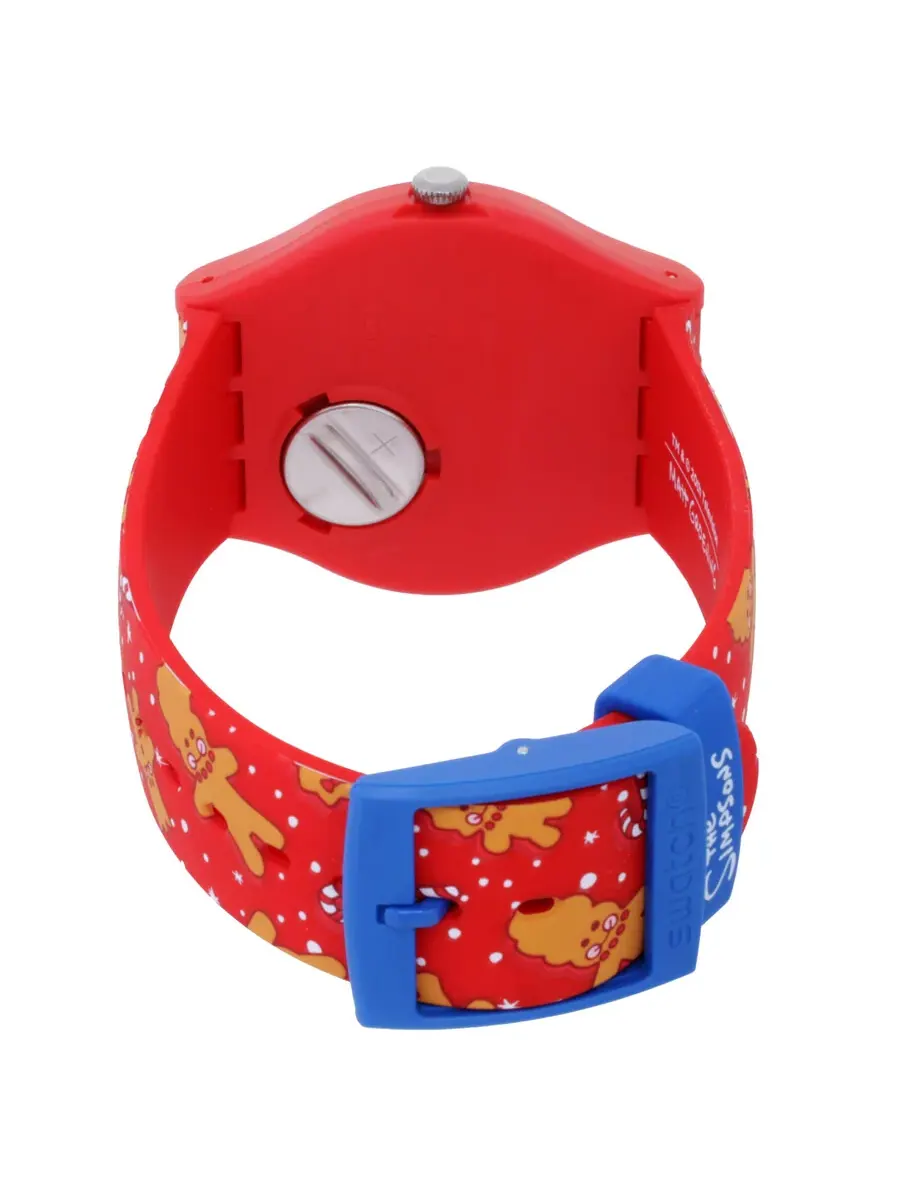 Часы Swatch The Simpsons Collection Wondrous Winter Wonderland с кварцевым механизмом и синим — изображение 3 из 3