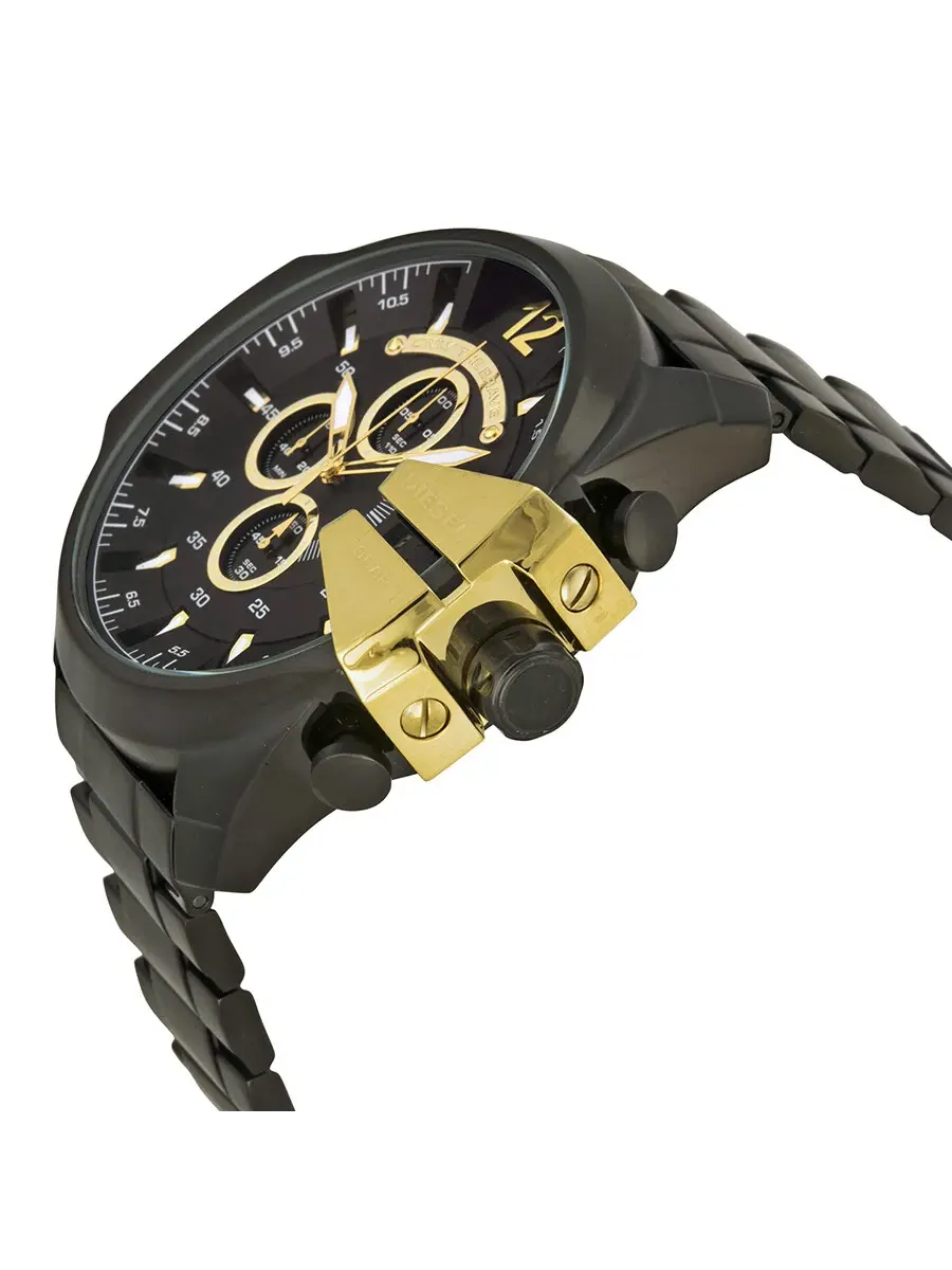 Мужские часы Diesel Mega Chief Chronograph с черным циферблатом DZ4338 — изображение 2 из 4, оттенок черный