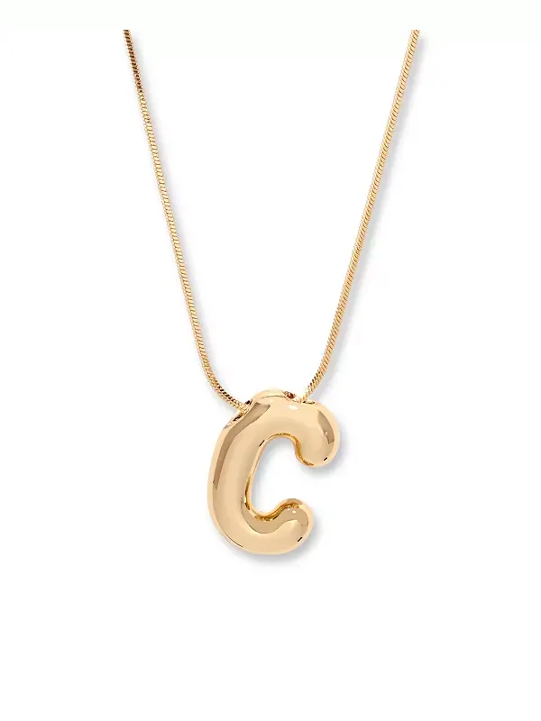 Позолоченное короткое ожерелье с подвеской в виде бабл-инициала Пиппы Brook & York — изображение 1 из 3, оттенок золотистый