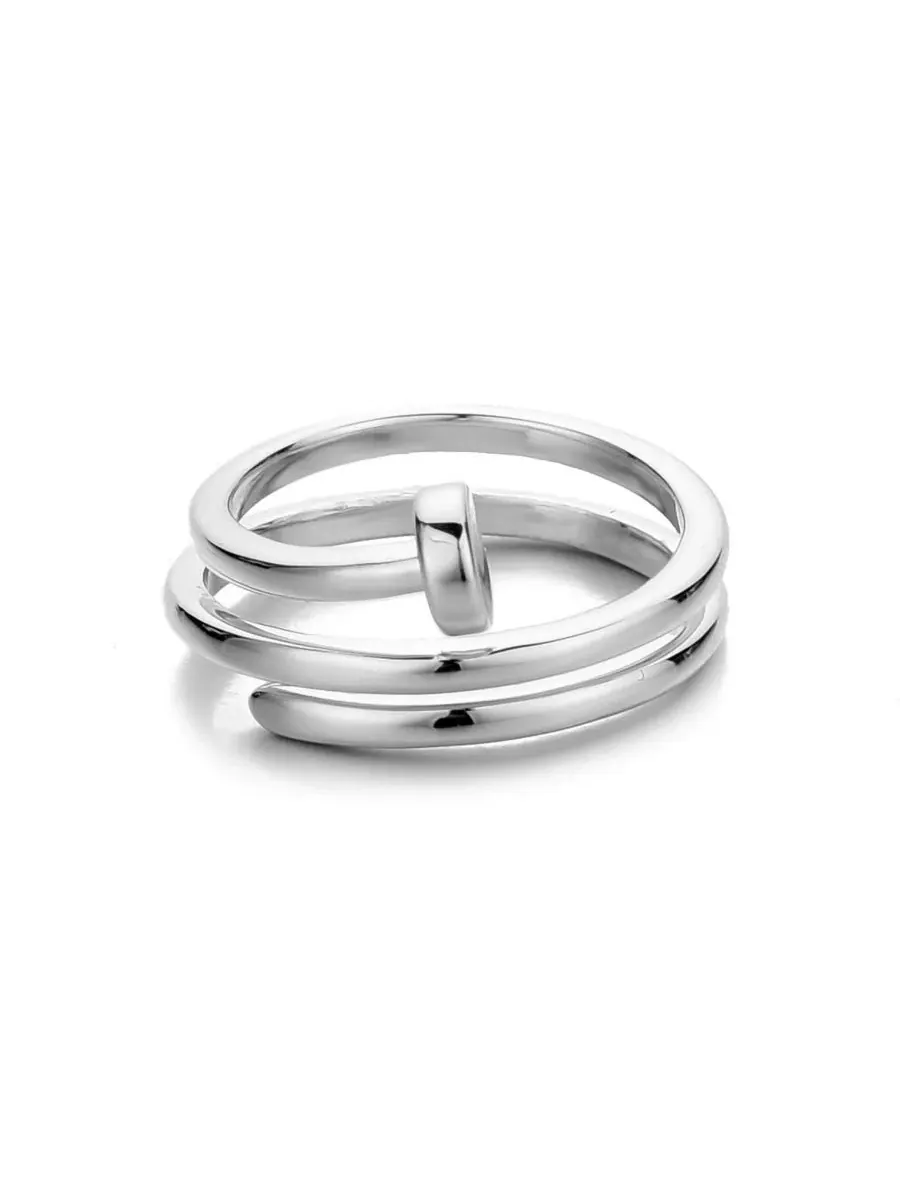 Серебряное кольцо с двойной обмоткой для ногтей Adornia — изображение 2 из 4, оттенок серебряный