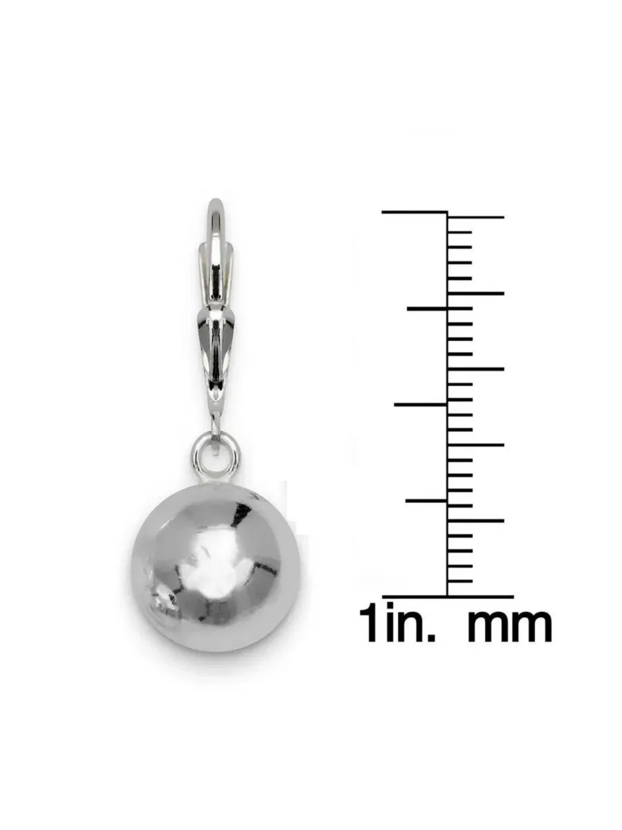 Серьги-подвески из стерлингового серебра 925 пробы, крупные, 10x26 мм, с шариками, застежка-рычаг — изображение 3 из 6