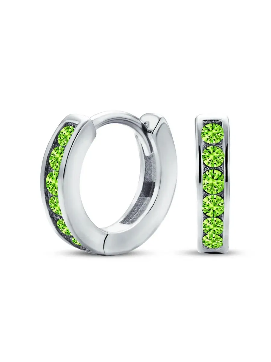 Серьги-конго с фианитами, родированное серебро Bling Jewelry