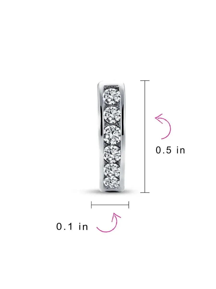 Серьги-конго с фианитами Tiny CZ Channel Set Cubic Zirconia Huggie Mini Hoop Earrings Bling Jewelry — изображение 4 из 4