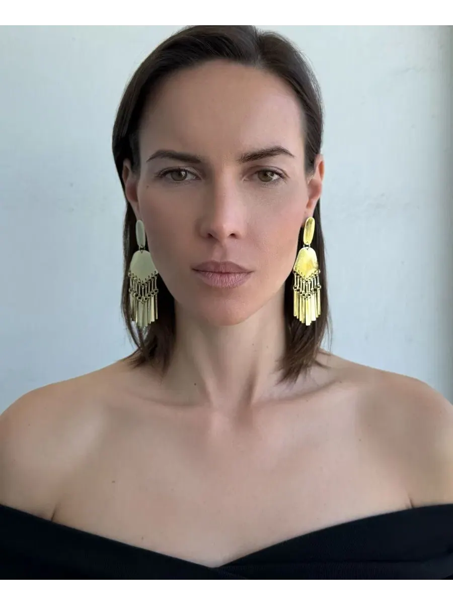 Серьги-подвески с позолотой Drop Statement ADORNIA — изображение 2 из 3