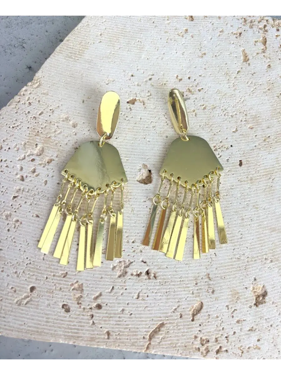 Серьги-подвески с позолотой Drop Statement ADORNIA — изображение 3 из 3