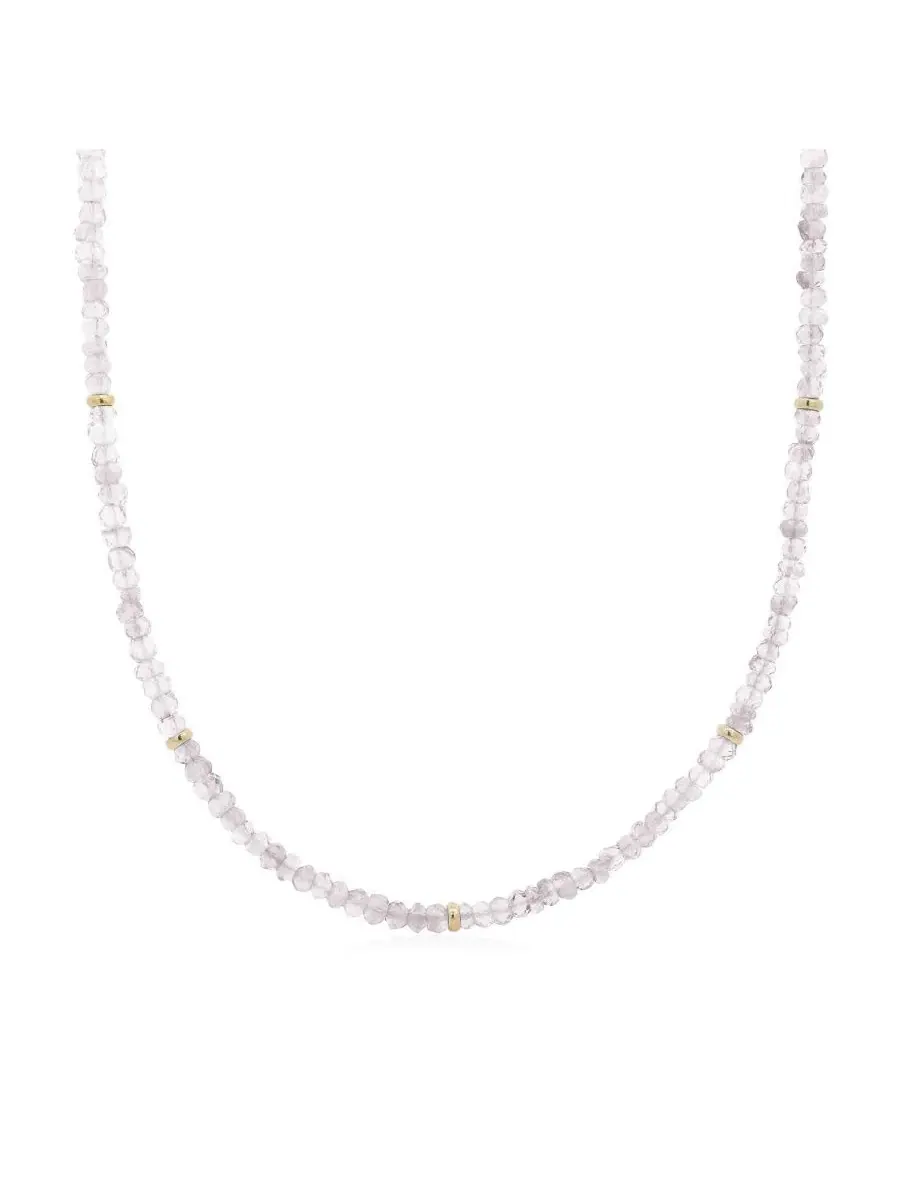 Ожерелье с бусинами из кварца Rose Quartz Bead Necklace The Lovery — розовый