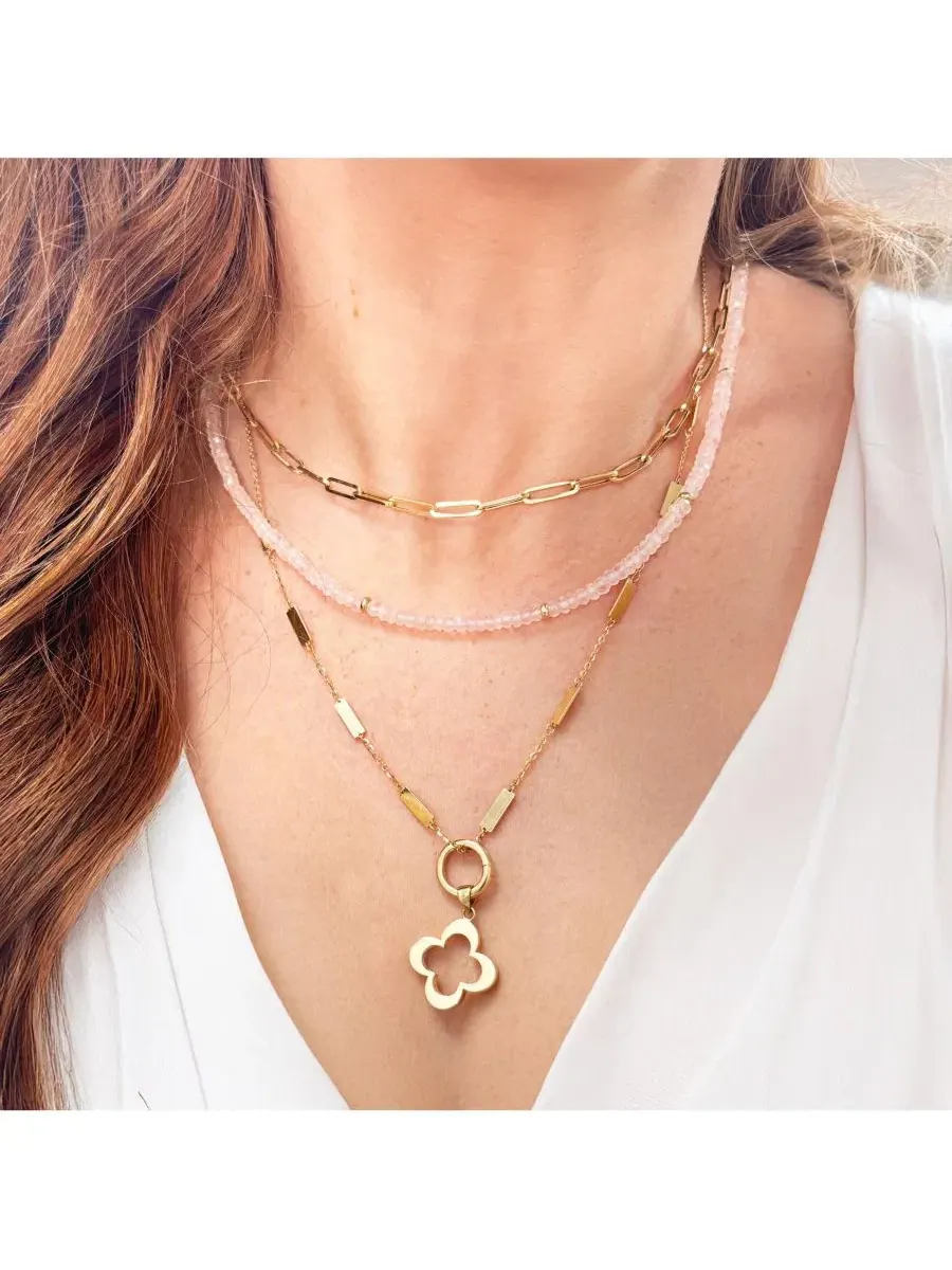 Ожерелье с бусинами из кварца Rose Quartz Bead Necklace The Lovery — изображение 2 из 2, оттенок розовый
