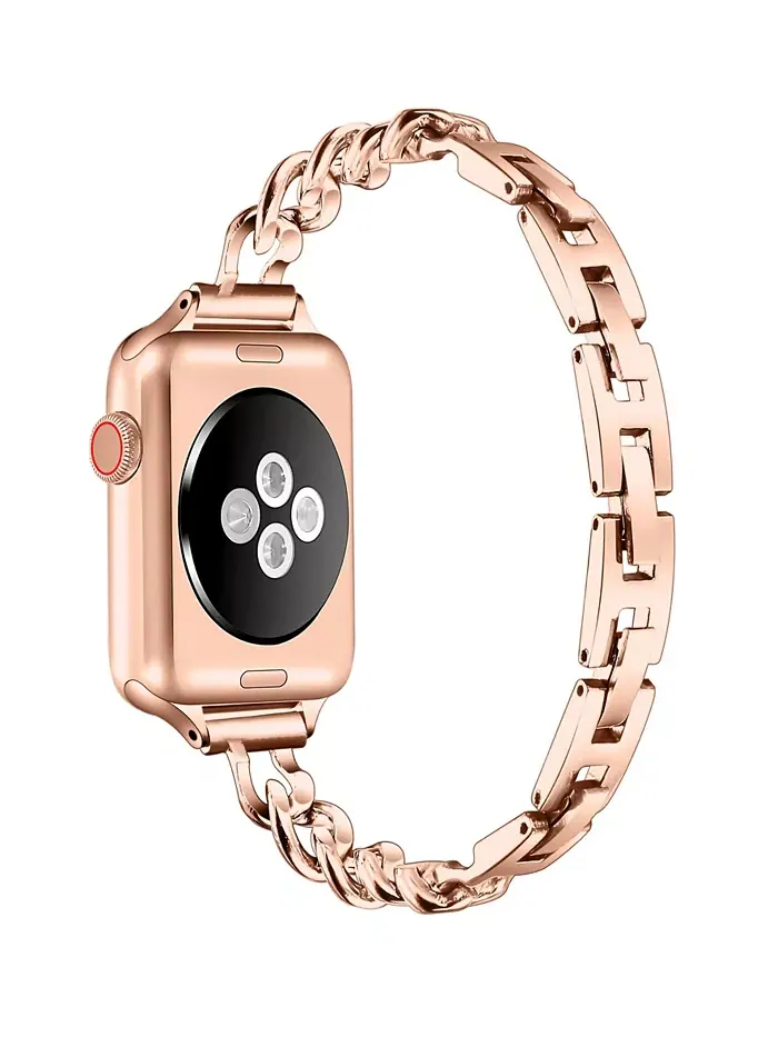 Нержавеющий ремешок Nikki Skinny для Apple Watch 44, 45, 46, 49 мм Posh Tech — изображение 2 из 5, оттенок розовый золотистый