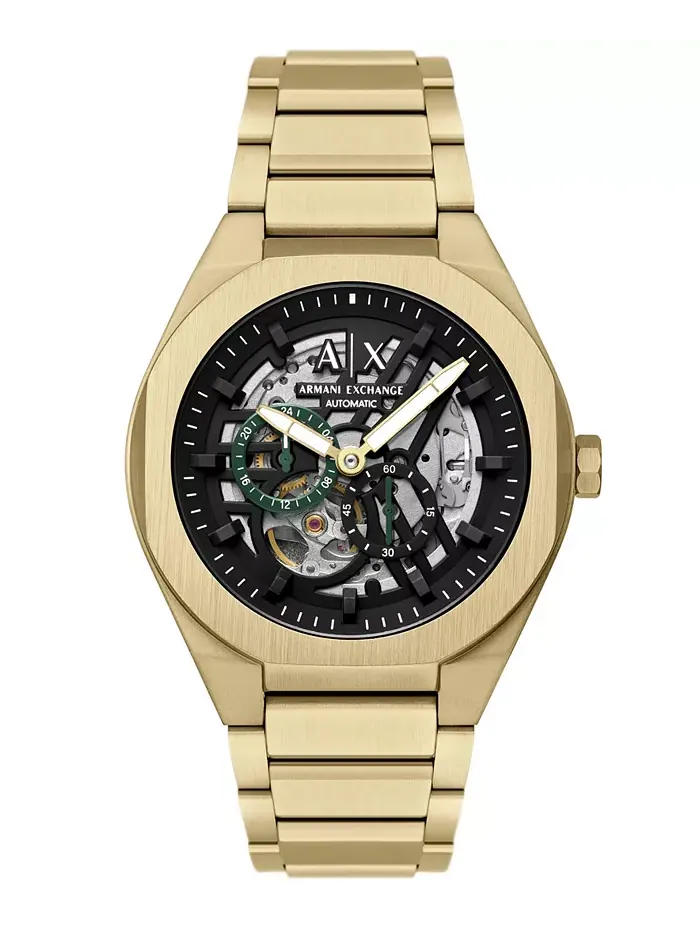 Armani Exchange Men's Sync Automatic золотистый корпус из нержавеющей стали, 44 мм A|X Armani — изображение 1 из 5