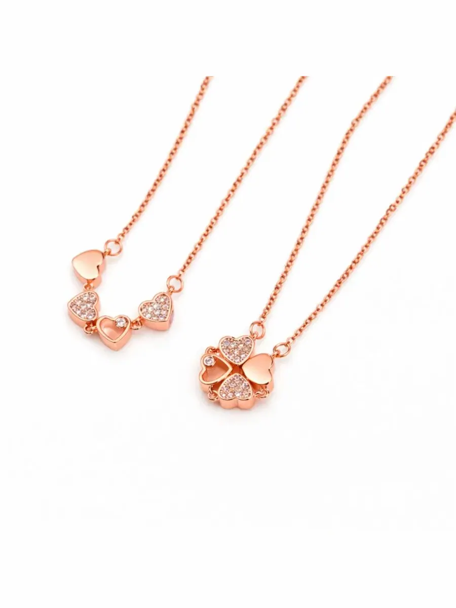 Кулон в виде клевера на цепочке Rebl Jewelry — изображение 4 из 4, оттенок розовый золотистый