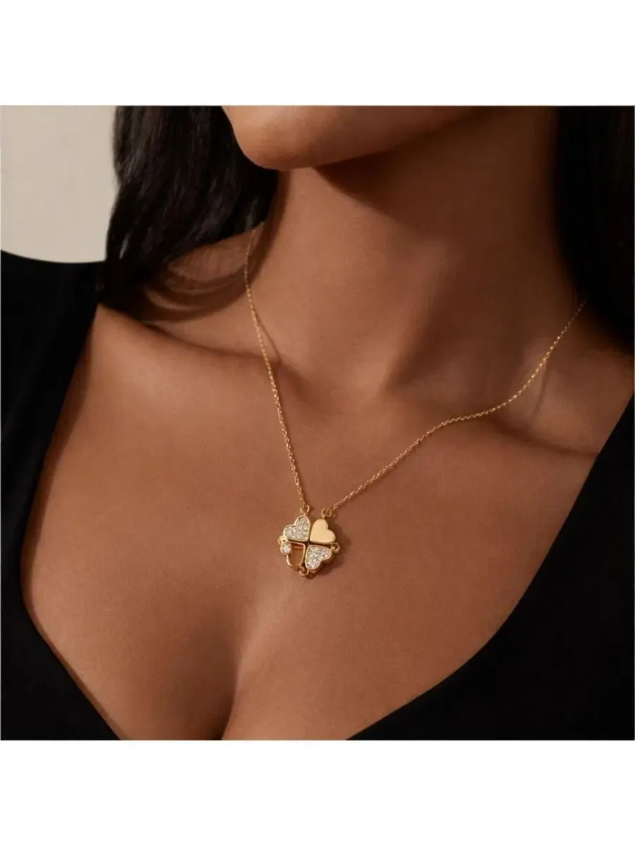 Кулон в виде клевера на цепочке Rebl Jewelry — изображение 2 из 4, оттенок золото