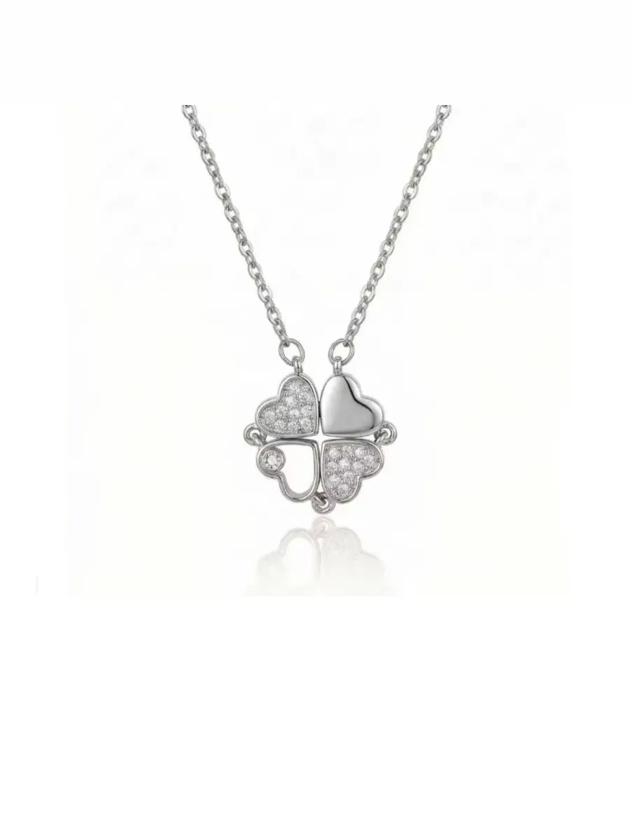 Кулон в виде клевера на цепочке Rebl Jewelry — изображение 1 из 4, оттенок серебряный