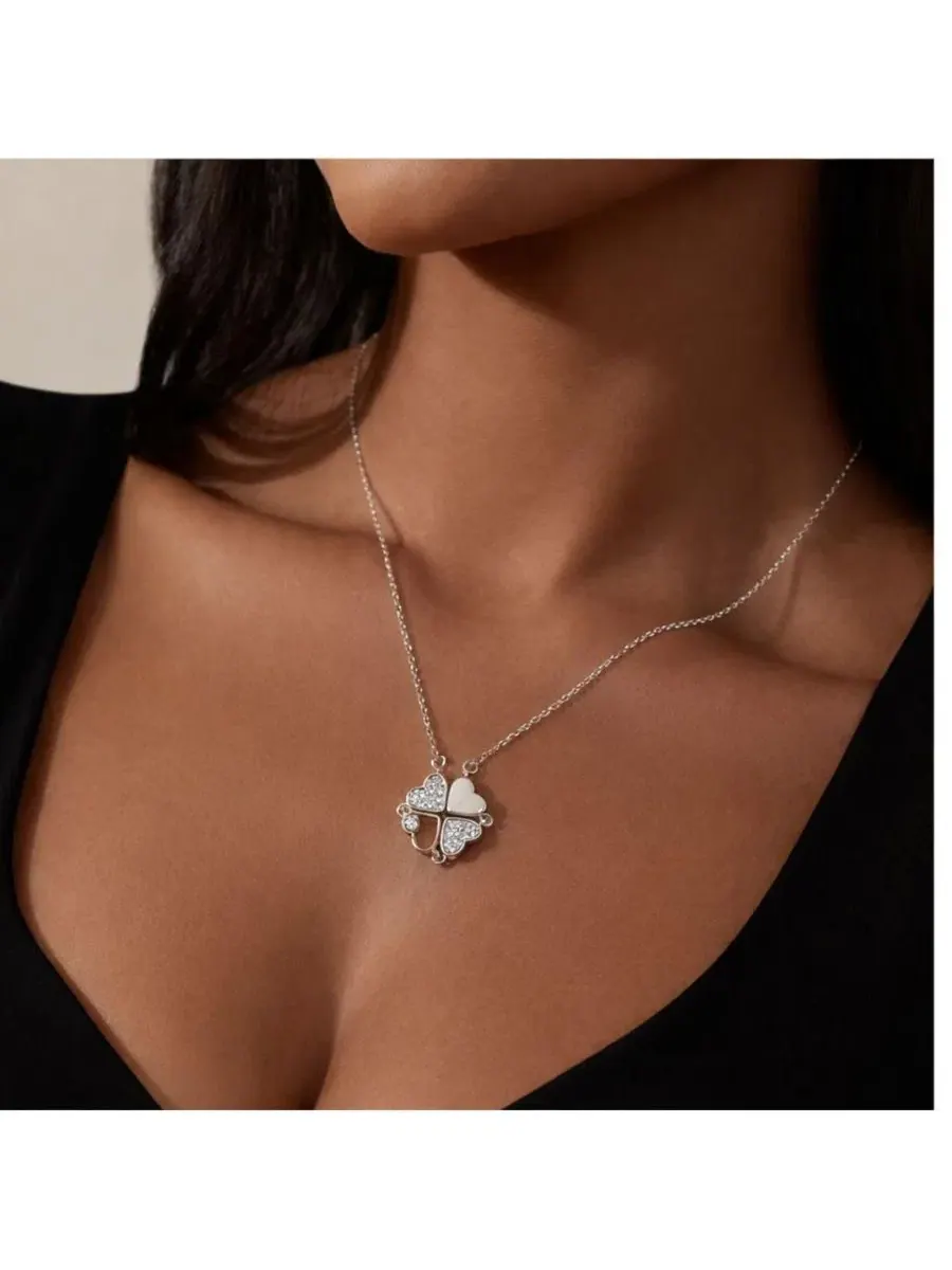 Кулон в виде клевера на цепочке Rebl Jewelry — изображение 2 из 4, оттенок серебряный