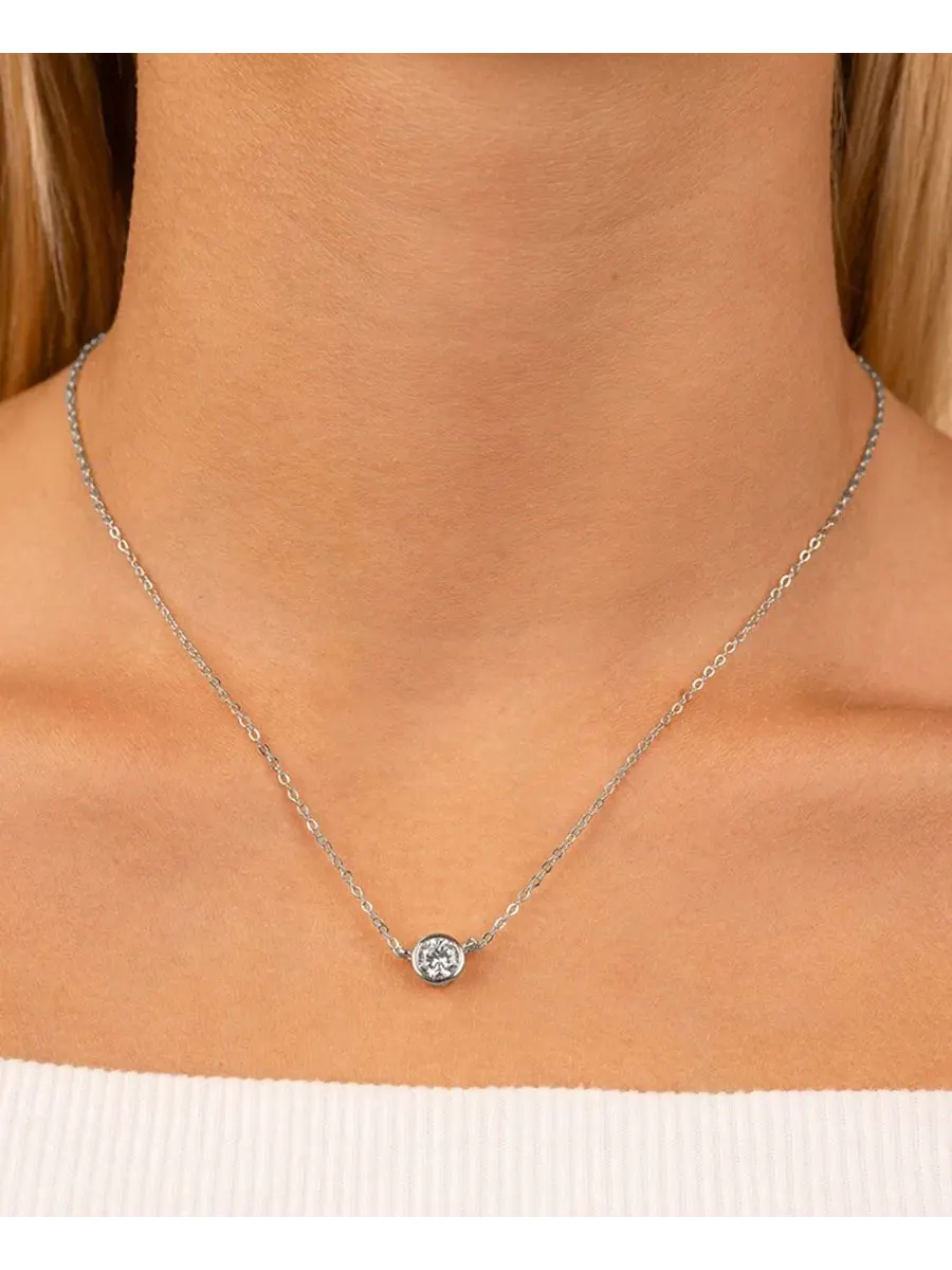Подвески на цепочке с круглыми оправами Sterling Forever — изображение 2 из 3, оттенок серебряный