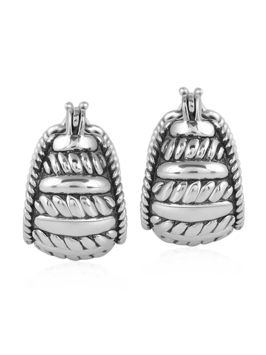 Серьги-кольца из стерлингового серебра с дизайном в виде веревки American West Jewelry