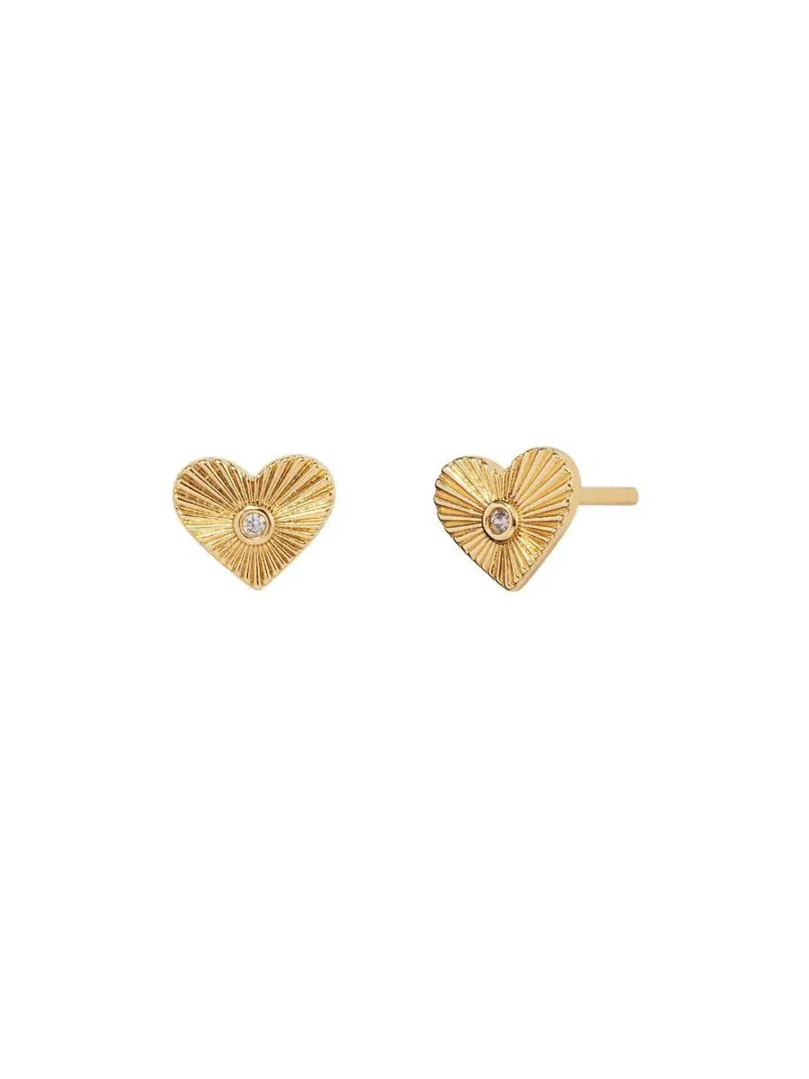 Серьги-гвоздики Isla Mini Heart Little Sky Stone — золотистый