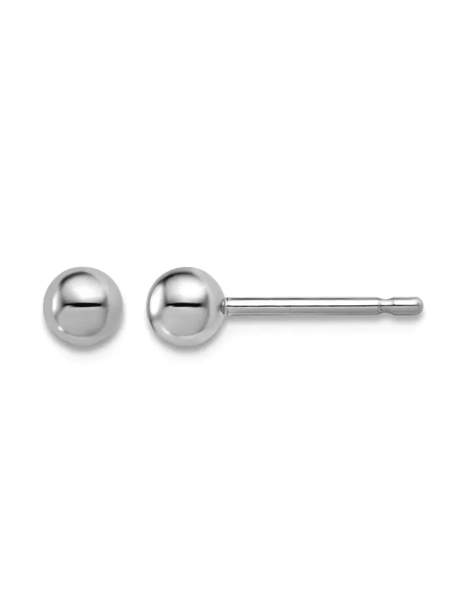 Классические серьги-гвоздики из цельной платины 950 пробы Curata Jewelry — серебристый