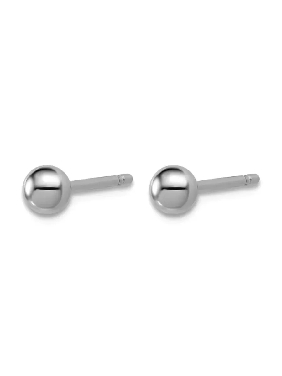 Классические серьги-гвоздики из цельной платины 950 пробы Curata Jewelry — изображение 3 из 7, оттенок серебряный