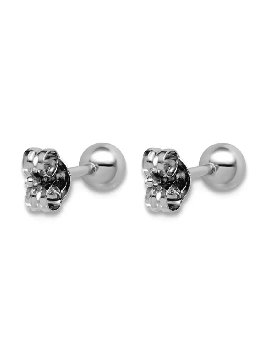 Классические серьги-гвоздики из цельной платины 950 пробы Curata Jewelry — изображение 4 из 7, оттенок серебряный