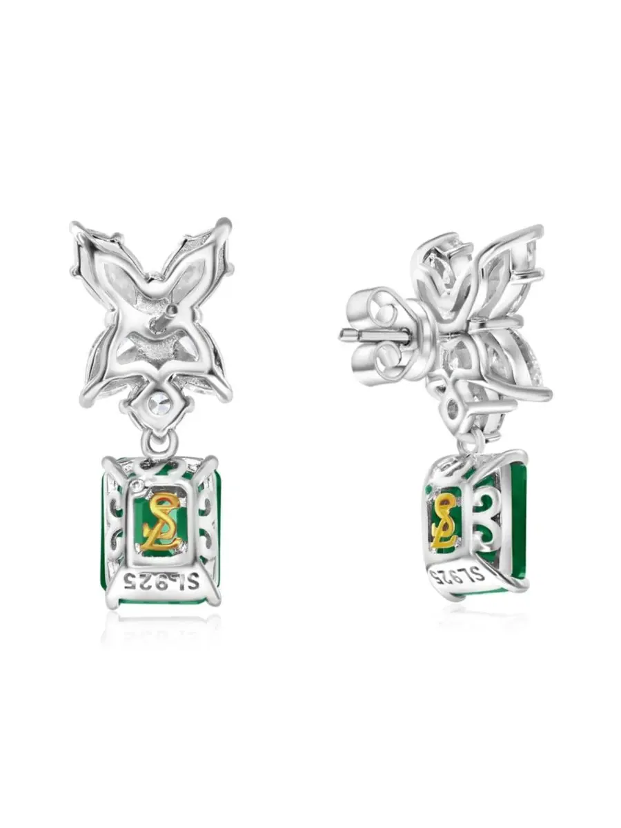 Серьги-подвески Suzy Levian Gala Collection из стерлингового серебра с крупными кубическими — изображение 2 из 5