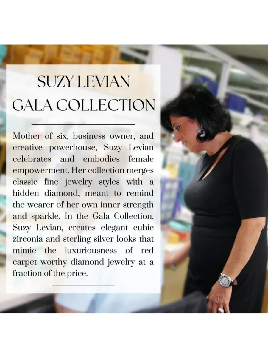 Серьги-подвески Suzy Levian Gala Collection из стерлингового серебра с крупными кубическими — изображение 3 из 5