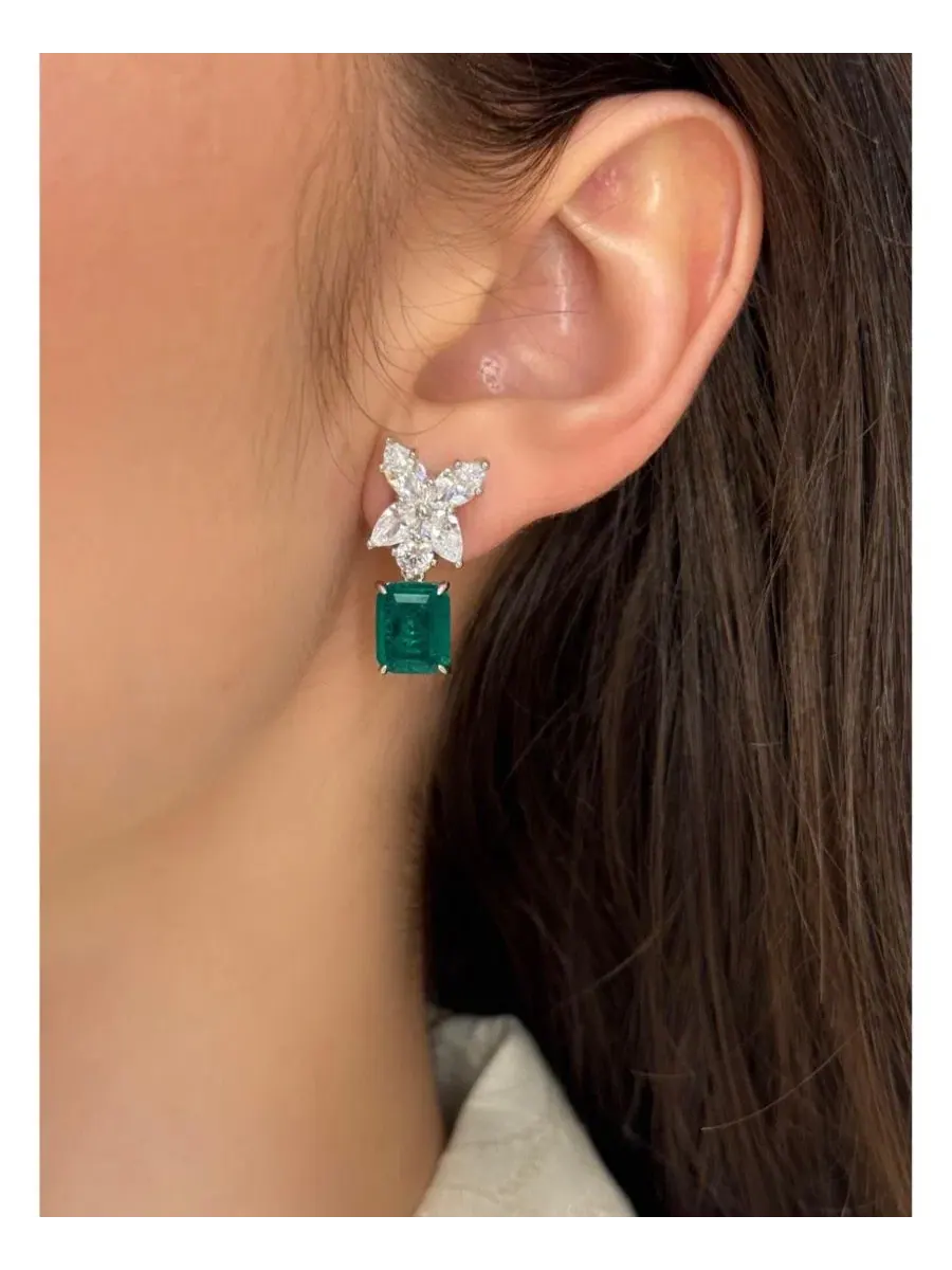 Серьги-подвески Suzy Levian Gala Collection из стерлингового серебра с крупными кубическими — изображение 5 из 5