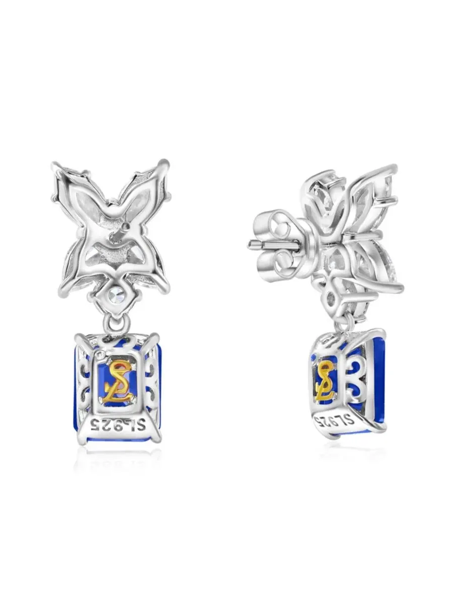 Серьги-подвески Suzy Levian Gala Collection из стерлингового серебра с крупными кубическими — изображение 2 из 3