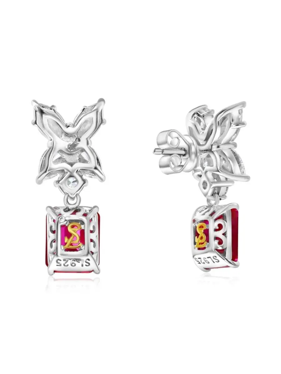 Серьги-подвески Suzy Levian Gala Collection из стерлингового серебра с крупными кубическими — изображение 2 из 3
