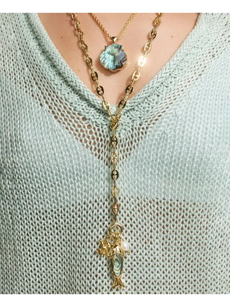 Подвеска с длинным кулоном Parker Fish из 14-каратного золота Kendra Scott — изображение 4 из 4