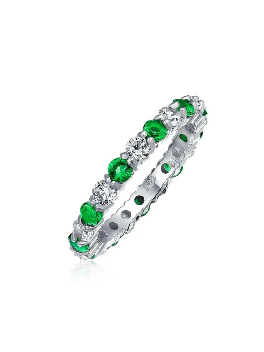 Кольцо из стерлингового серебра с кубическим цирконием, модель Eternity, бренд Bling Jewelry — изображение 1 из 3