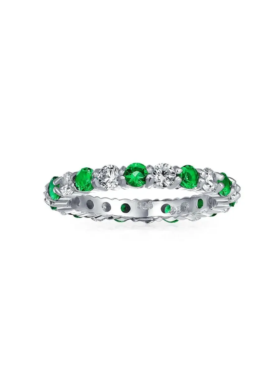 Кольцо из стерлингового серебра с кубическим цирконием, модель Eternity, бренд Bling Jewelry — изображение 2 из 3