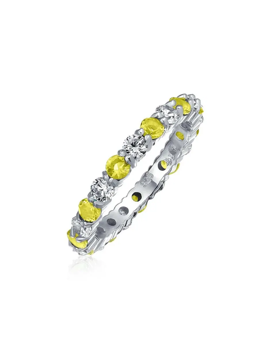 Кольцо из серебра с фианитами, 3 мм Bling Jewelry