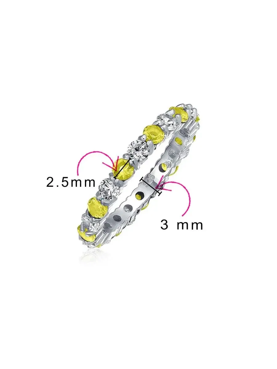 Кольцо из серебра с фианитами, 3 мм Bling Jewelry — изображение 4 из 4, оттенок светлый желтый