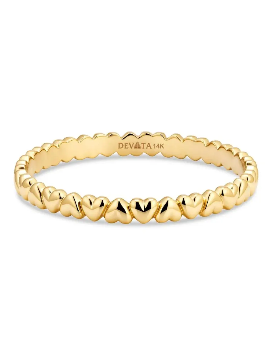 Кольцо-сердце с ободком 14K Gold — золотистый