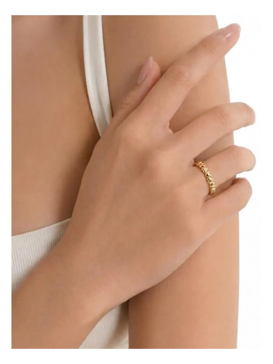 Кольцо-сердце с ободком 14K Gold — изображение 2 из 4, оттенок золото