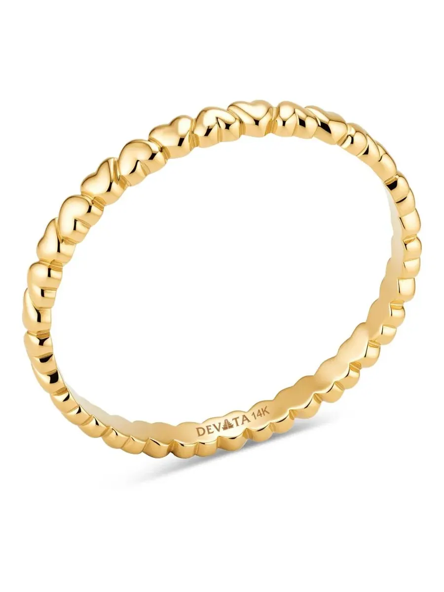 Кольцо-сердце с ободком 14K Gold — изображение 3 из 4, оттенок золото