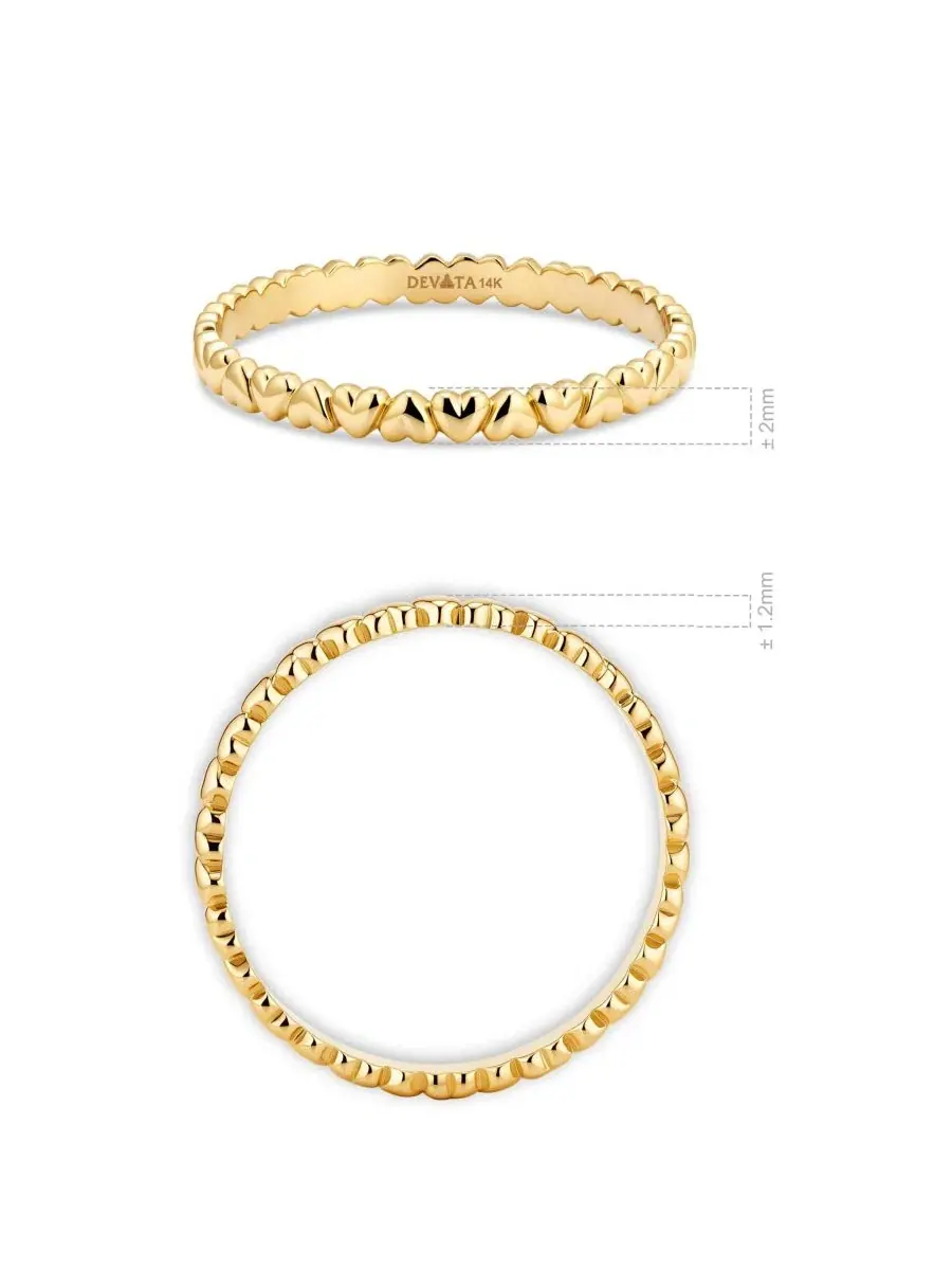 Кольцо-сердце с ободком 14K Gold — изображение 4 из 4, оттенок золото