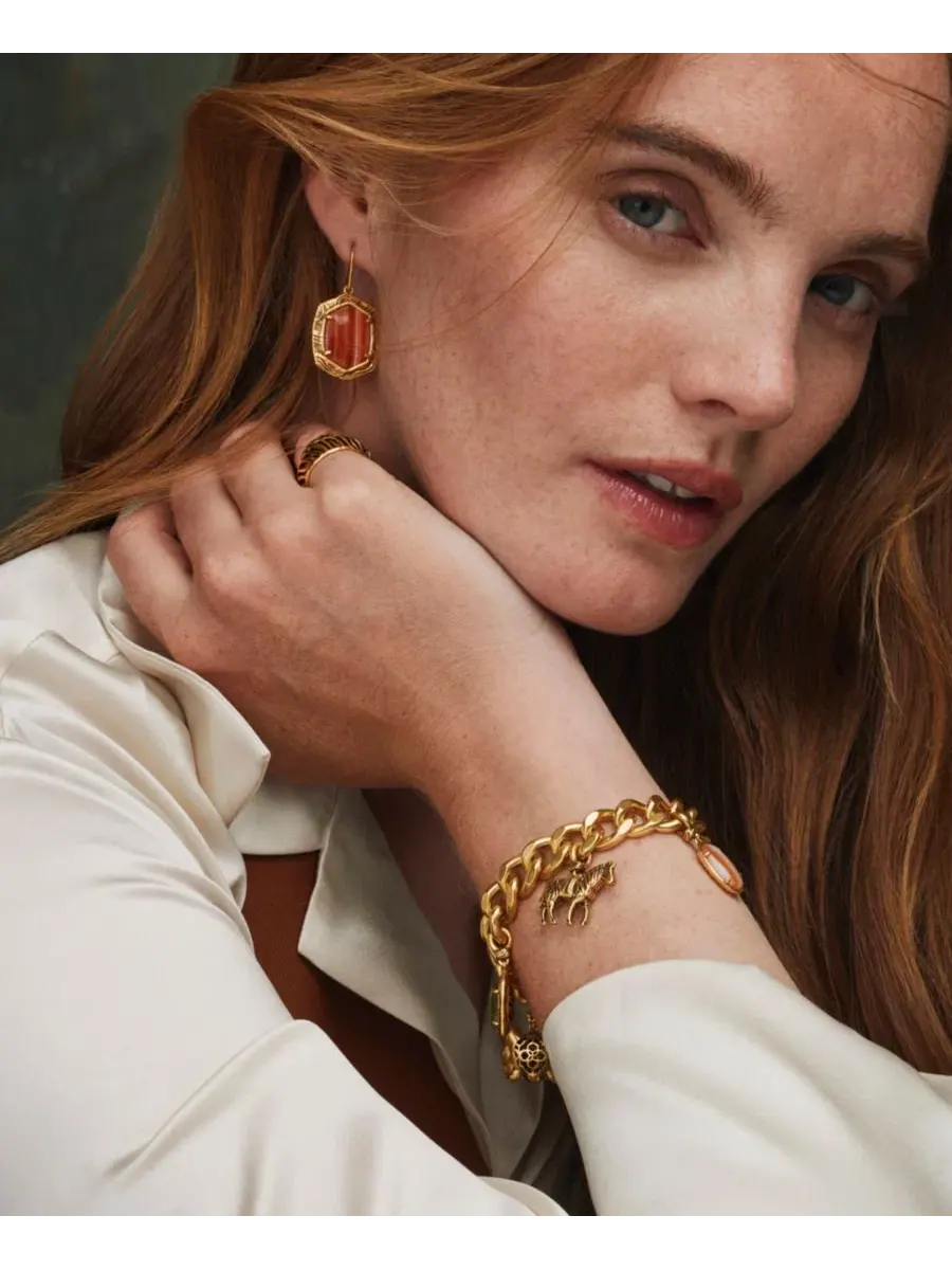 Браслет-шарм с имитацией жемчуга и полосчатым агатом Raina Kendra Scott — изображение 7 из 9, оттенок золотистый/мульти