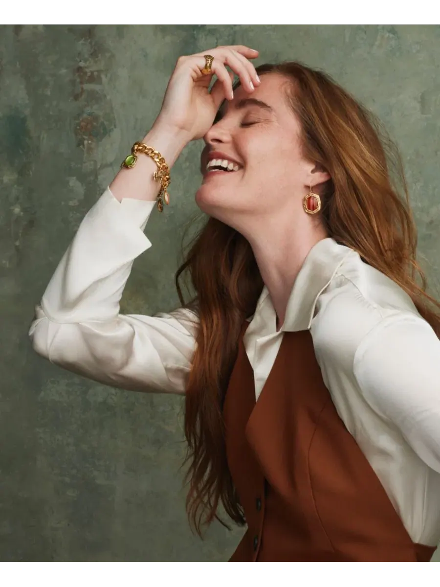 Браслет-шарм с имитацией жемчуга и полосчатым агатом Raina Kendra Scott — изображение 9 из 9, оттенок золотистый/мульти