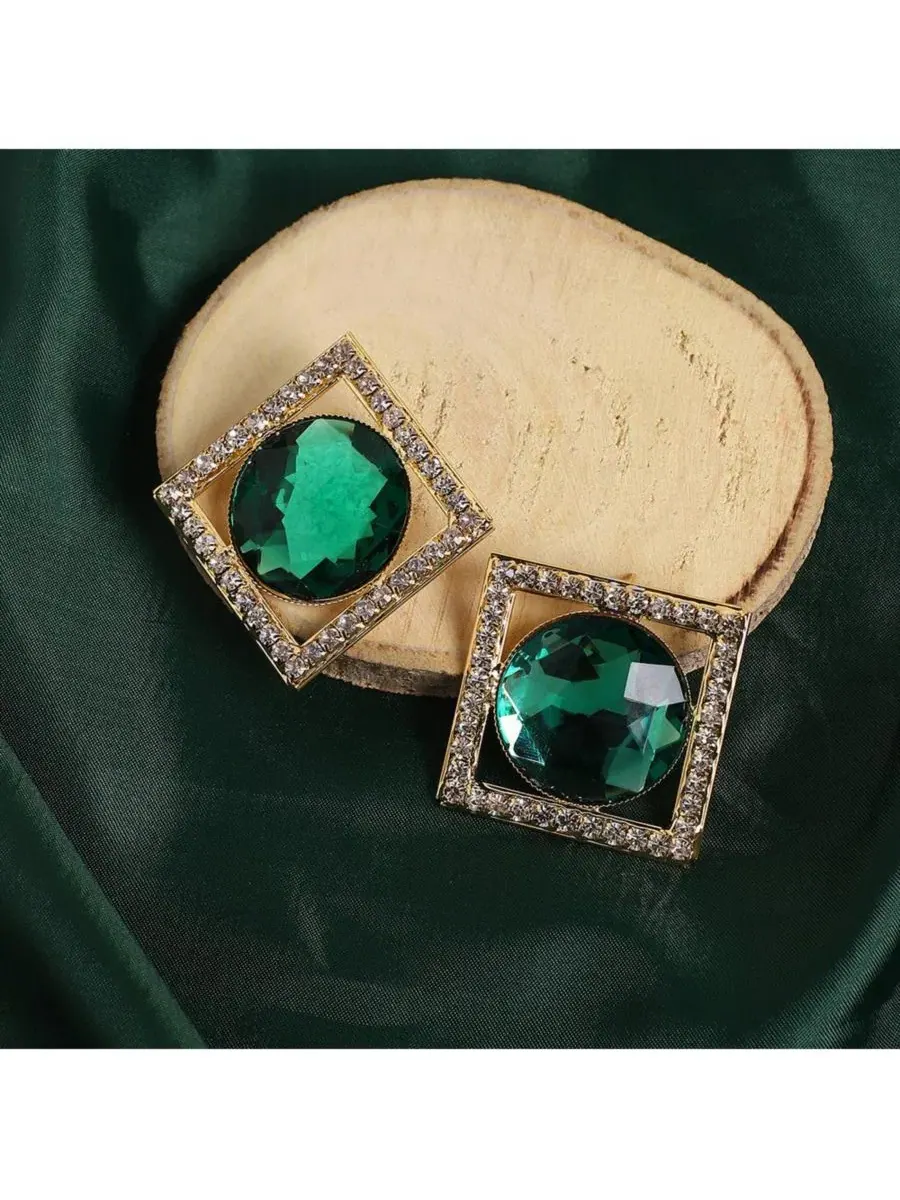 Серьги-подвески SOHI — изображение 3 из 3, оттенок зеленый