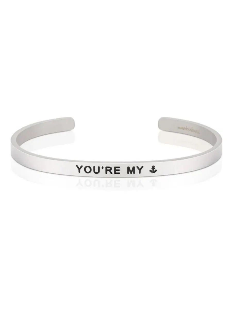 Браслет You're My Anchor Navy-Marine Corps Relief Society Mantra — серебристый