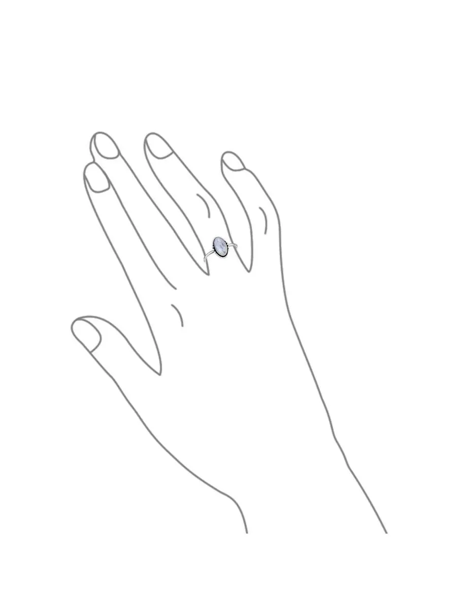 Кольцо с овальным кабошоном, модель Dainty Bezel Set Bling Jewelry — изображение 3 из 4, оттенок лунный камень