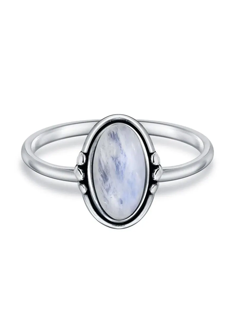 Кольцо с овальным кабошоном, модель Dainty Bezel Set Bling Jewelry — изображение 4 из 4, оттенок лунный камень