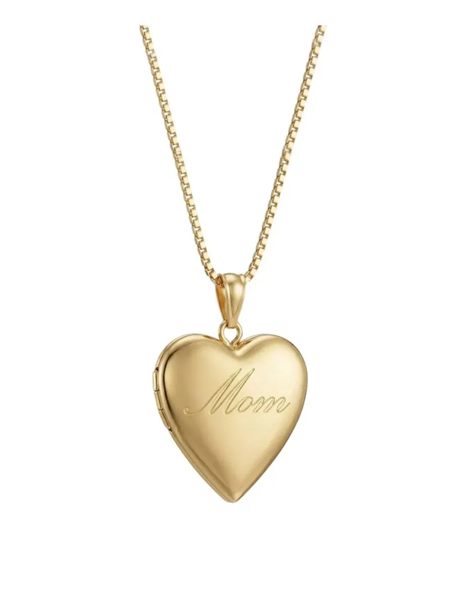 Кулон-медальон с фото и гравировкой Мама, бренд The M Jewelers — золотистый