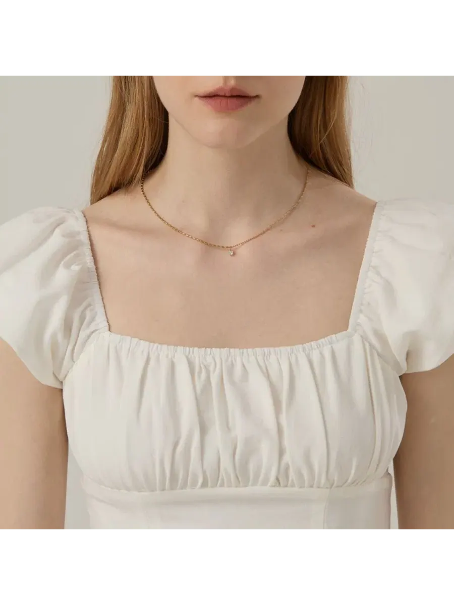 Ожерелье с асимметричным подвеской из циркония Heidi Chain Necklace Joey Baby — изображение 5 из 10, оттенок золото