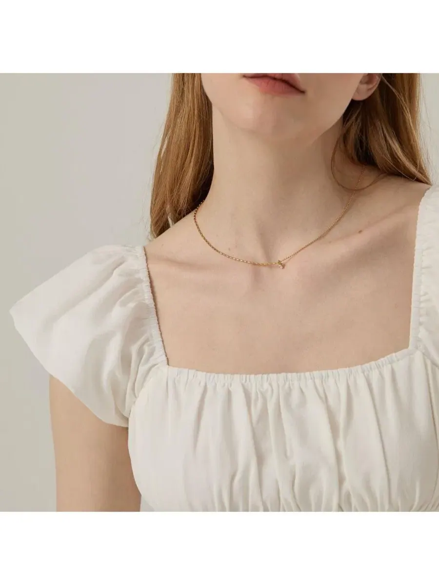 Ожерелье с асимметричным подвеской из циркония Heidi Chain Necklace Joey Baby — изображение 6 из 10, оттенок золото