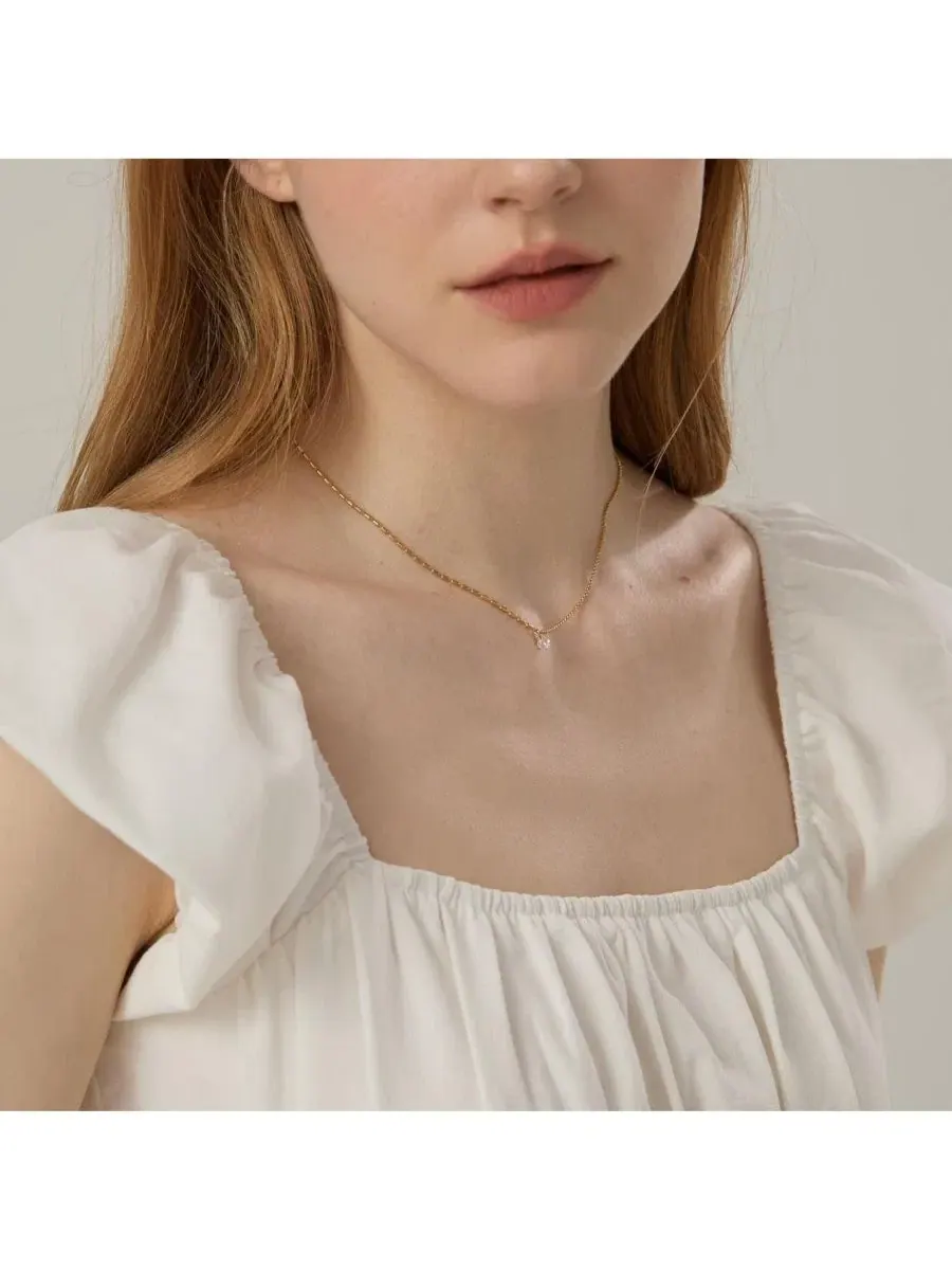 Ожерелье с асимметричным подвеской из циркония Heidi Chain Necklace Joey Baby — изображение 7 из 10, оттенок золото