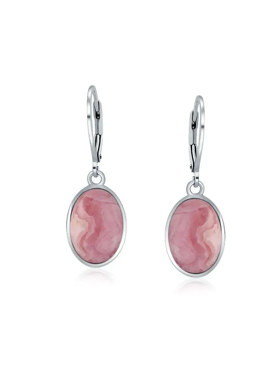 Серьги-подвески из стерлингового серебра с бирюзой, 3.2 CTW Bling Jewelry — изображение 2 из 4, оттенок розовый