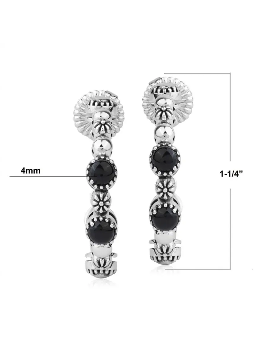 Серьги-конго из стерлингового серебра с агатом, модель Concha Hoop American West Jewelry — изображение 3 из 6