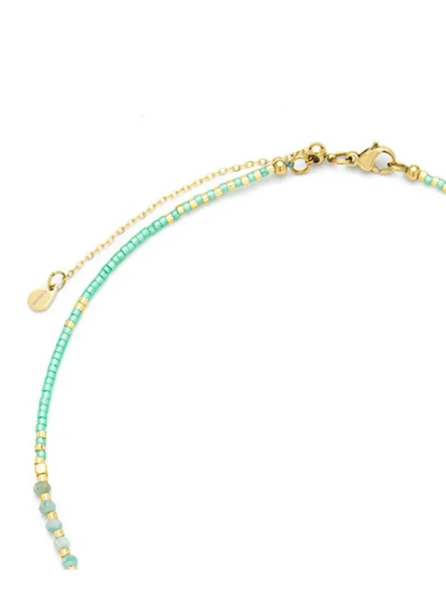 Колье с бусинами Miyuki и геммами, модель Lumira Mini Kamaria, Amazonite — изображение 3 из 5